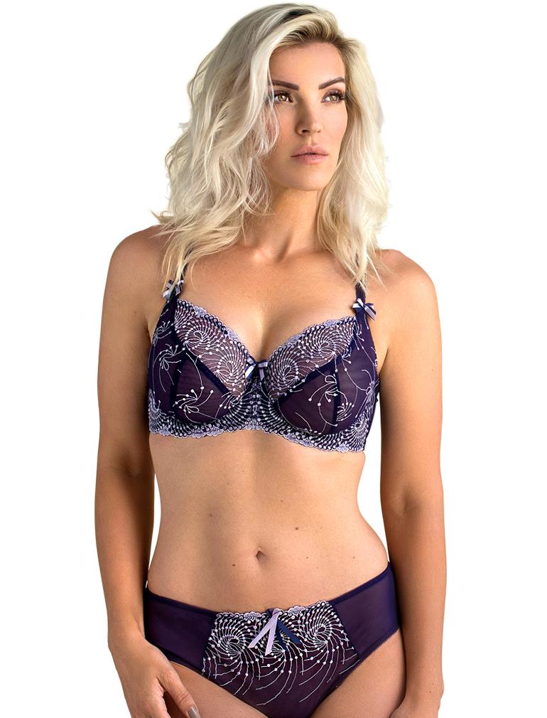 Fit Fully Yours Nicole See-Thru Underwire Lace Bra, Purple Lilac