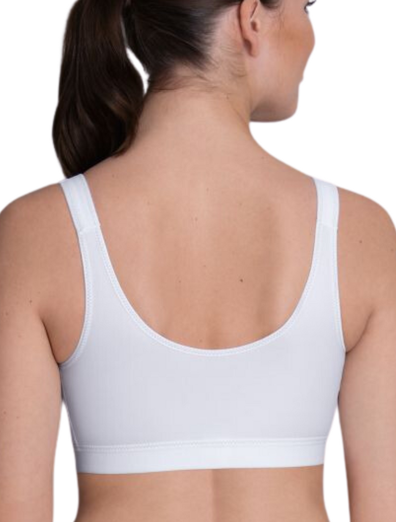 Bestform Unlined Wire-free Cotton Stretch Sports Bra with Front Closur -  Curvy Bras
