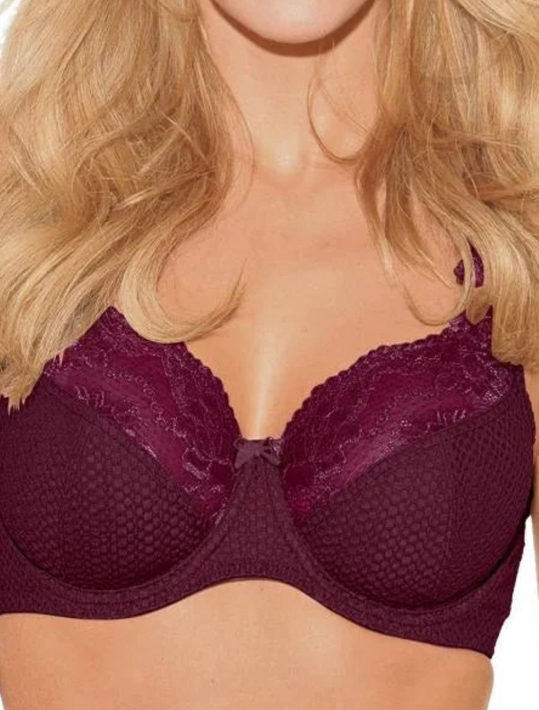 Side Support Underwire Lace Bra, WiesMANN, Size: 34D-42i, Color: Burgundy