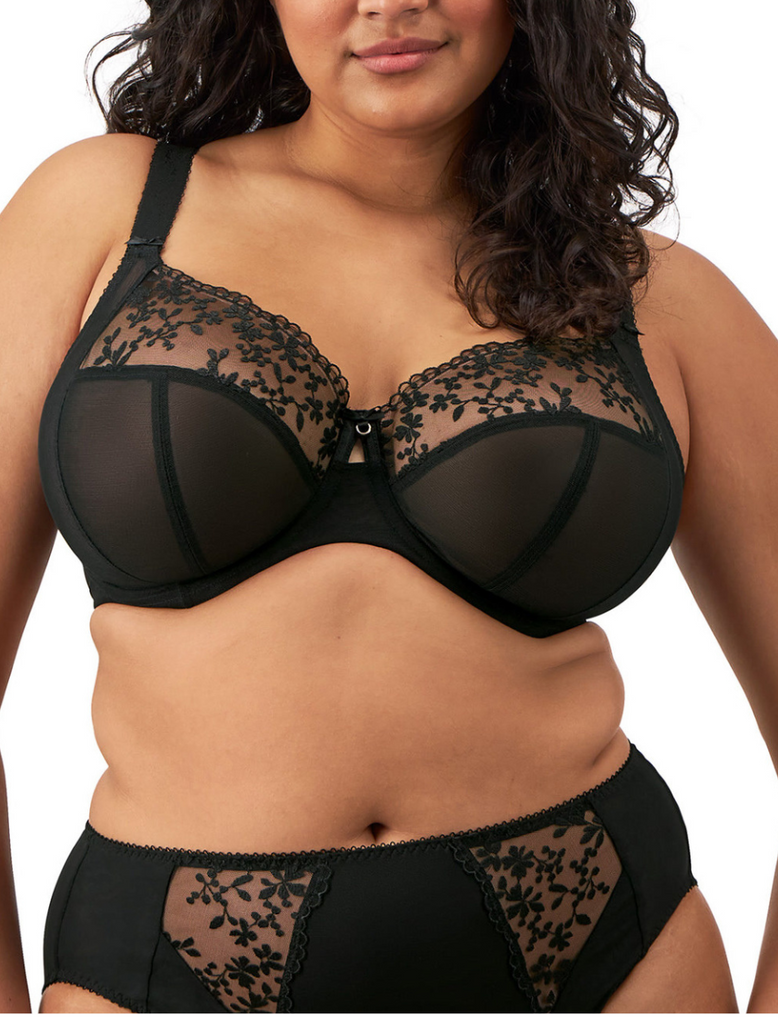 Elomi Zarla Underwire Full Cup Banded Bra, Black | Black Underwire Bra