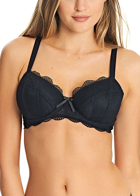 Bra with underwire and padded cups - black, Bras