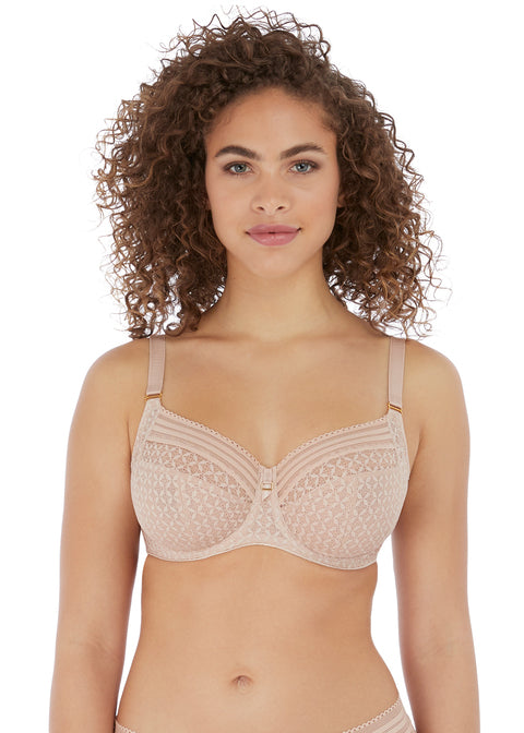 Underwire in 28D Bra Size Natural Beige Lace Cup