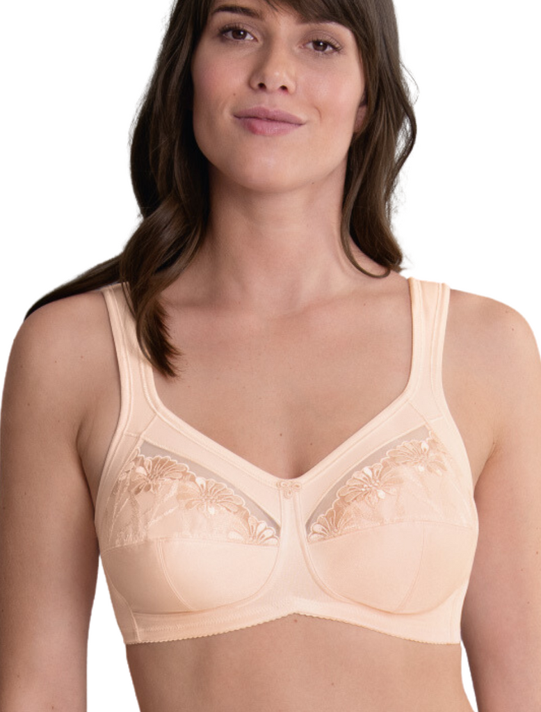 Women's Cotton Full Coverage Wirefree Non-padded Lace Plus Size Bra 50B