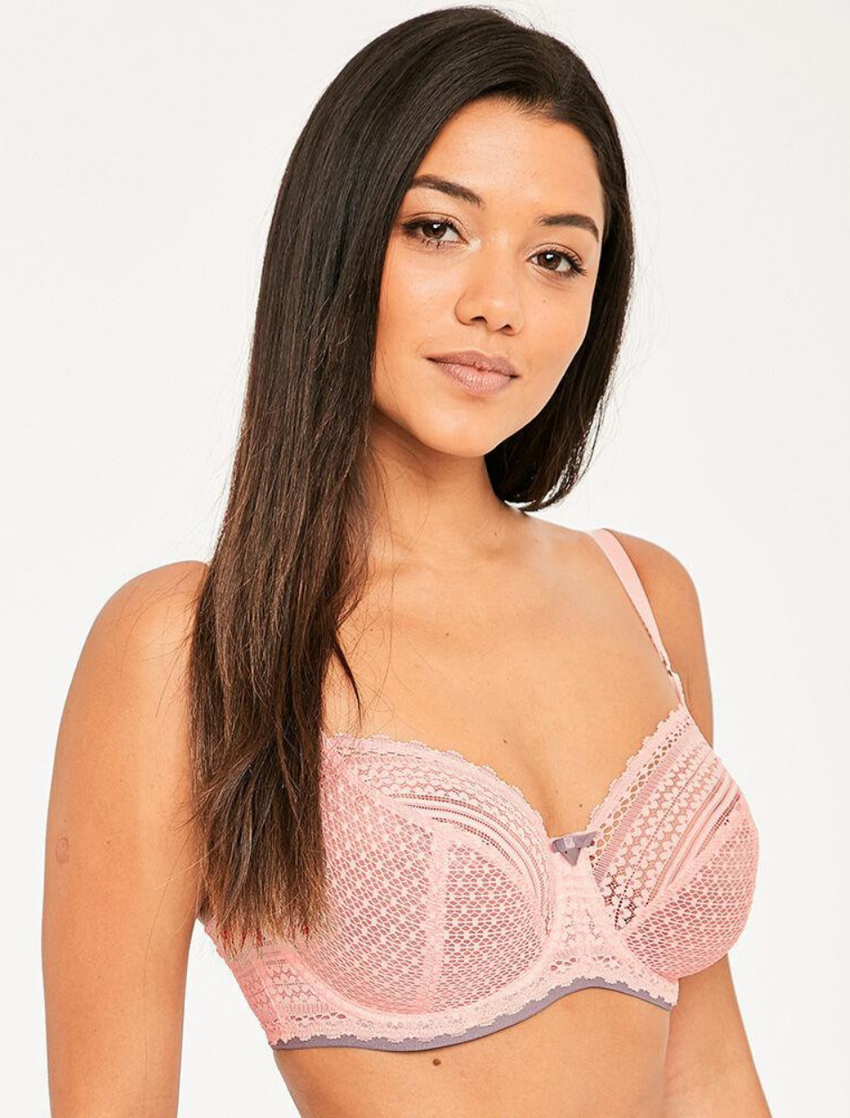 Fantasie Fusion Lace Underwire Full Cup Side Support Bra - Blush - Curvy  Bras