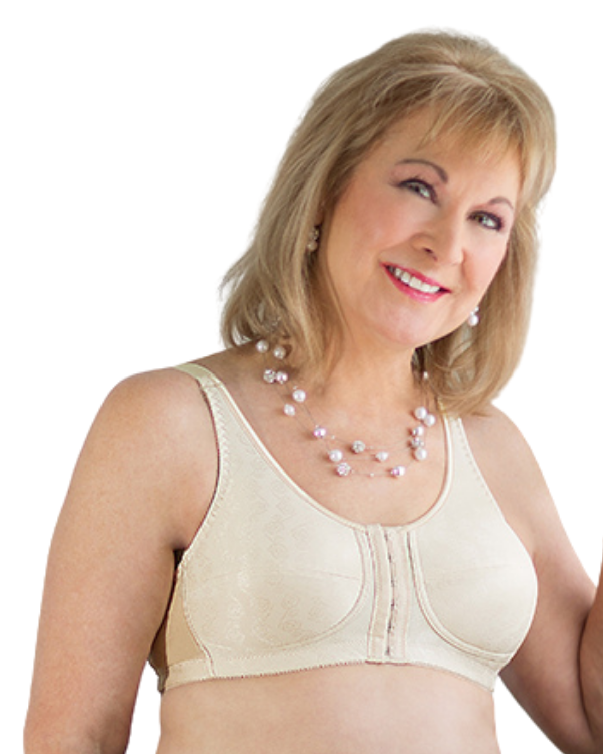 American Breast Care Lace Front Bra, White  ABC White Mastectomy bra – Bras  & Honey USA