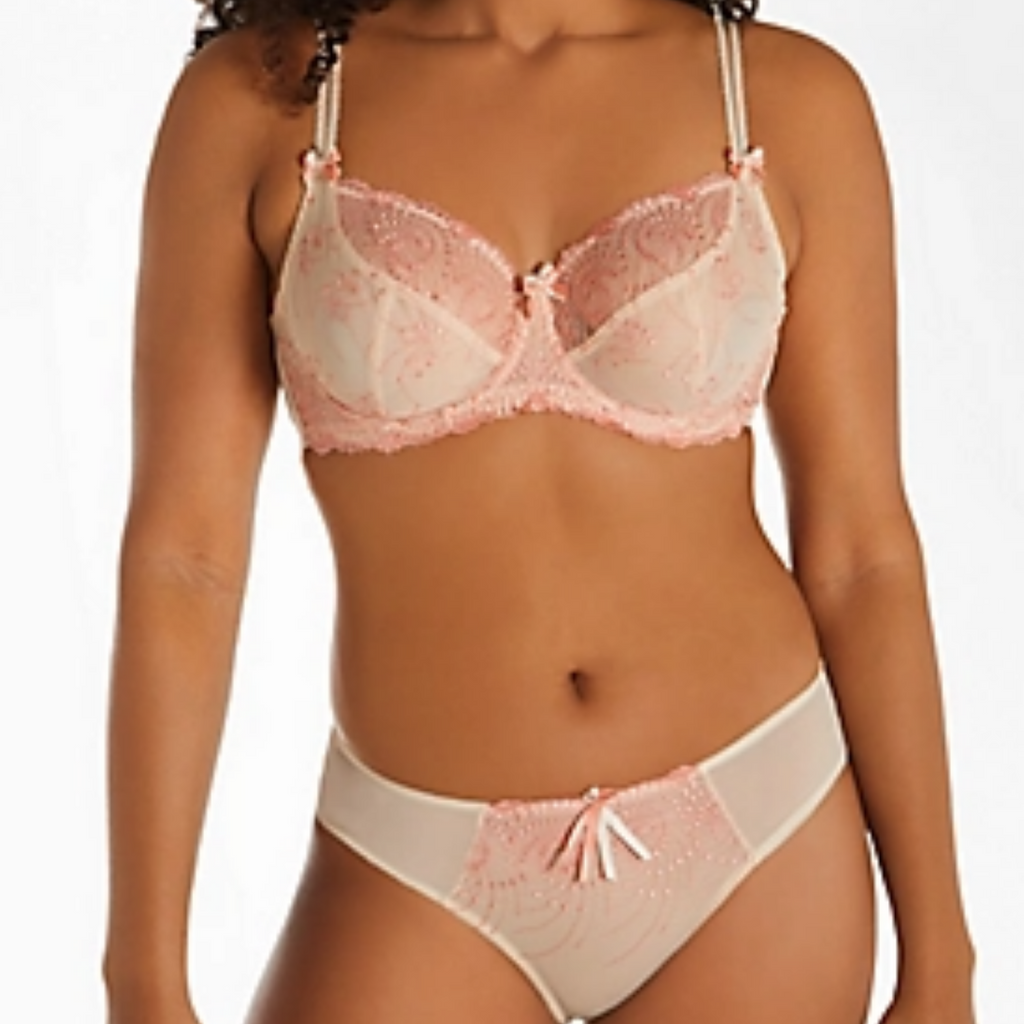 Fit Fully Yours Nicole See-Thru Underwire Lace Bra, Ivory/Cream Sunset