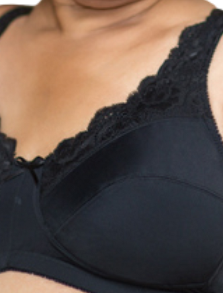American Breast Care Lace Front Bra, Black