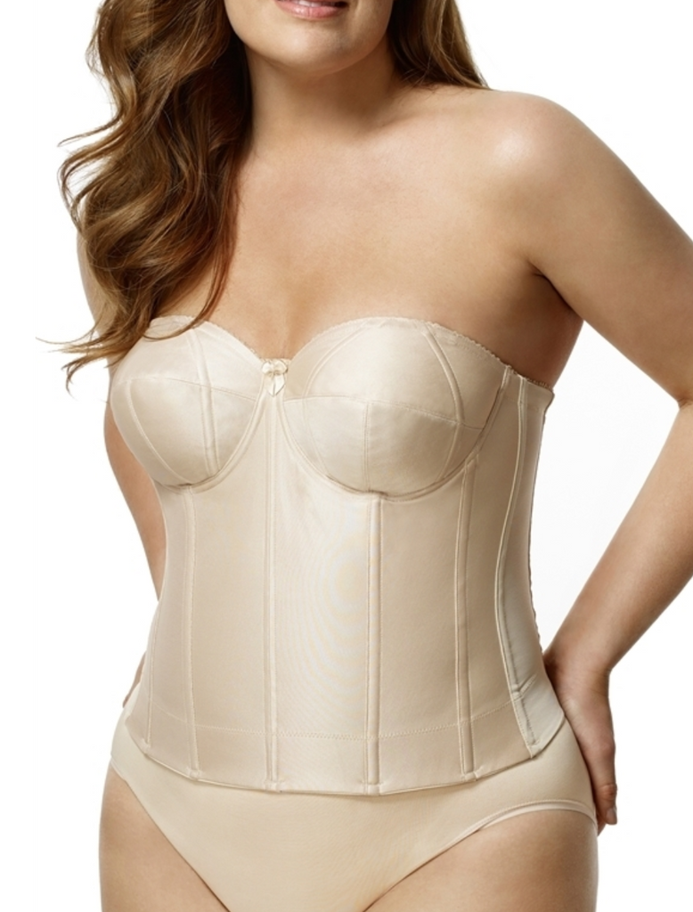 Comfortable and flexible beige corset with straps