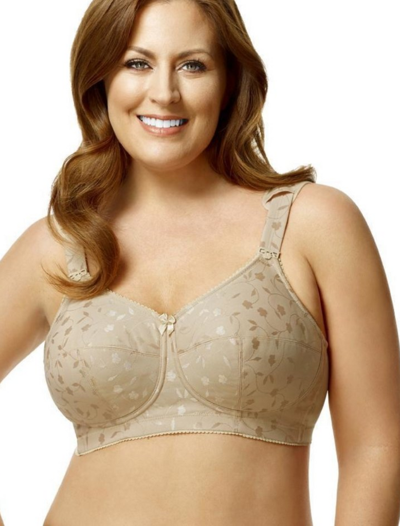 Elila 36i Nude/Black Full Secure Coverage 3 Section Soft Cup Bra