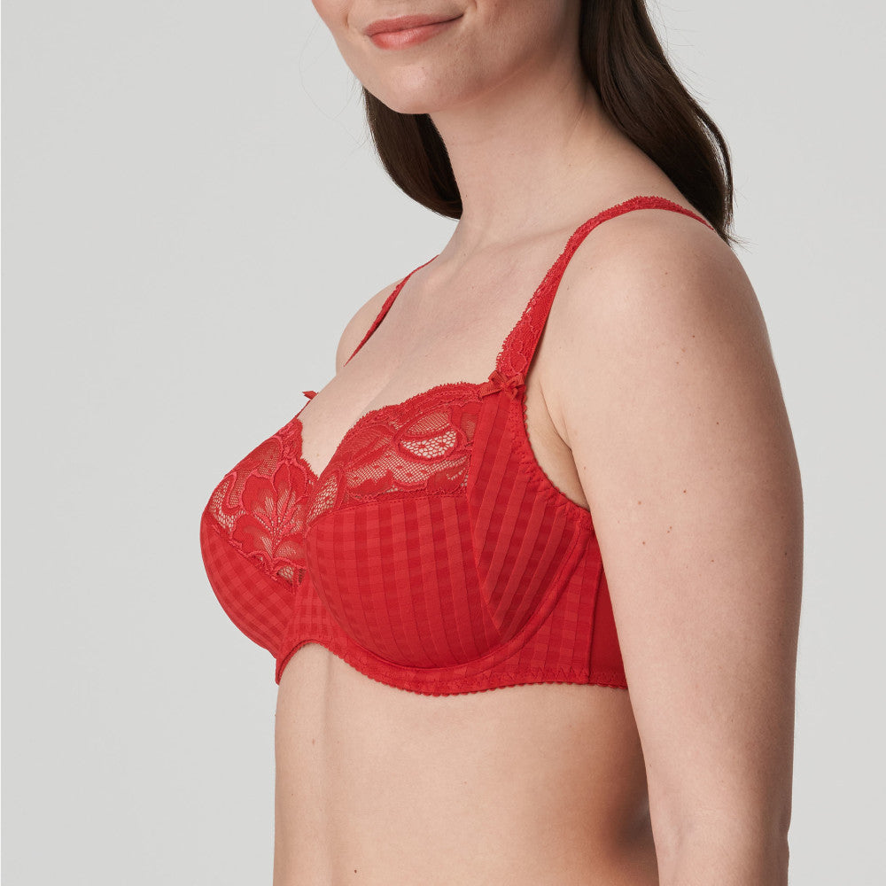 Buy Rosaline Cotton Rich Polka Printed Wirefree Bra- Red at Rs.349 online