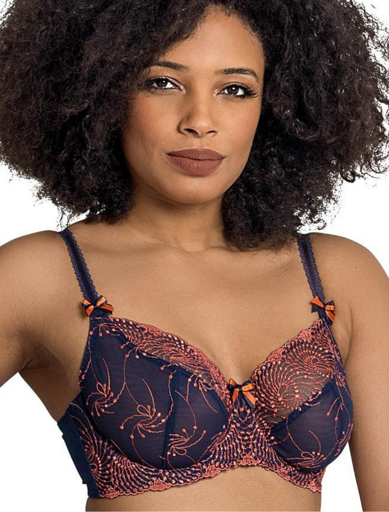 Supportive Bra Comfortable Bra Floral Embroidered Bras with Wide