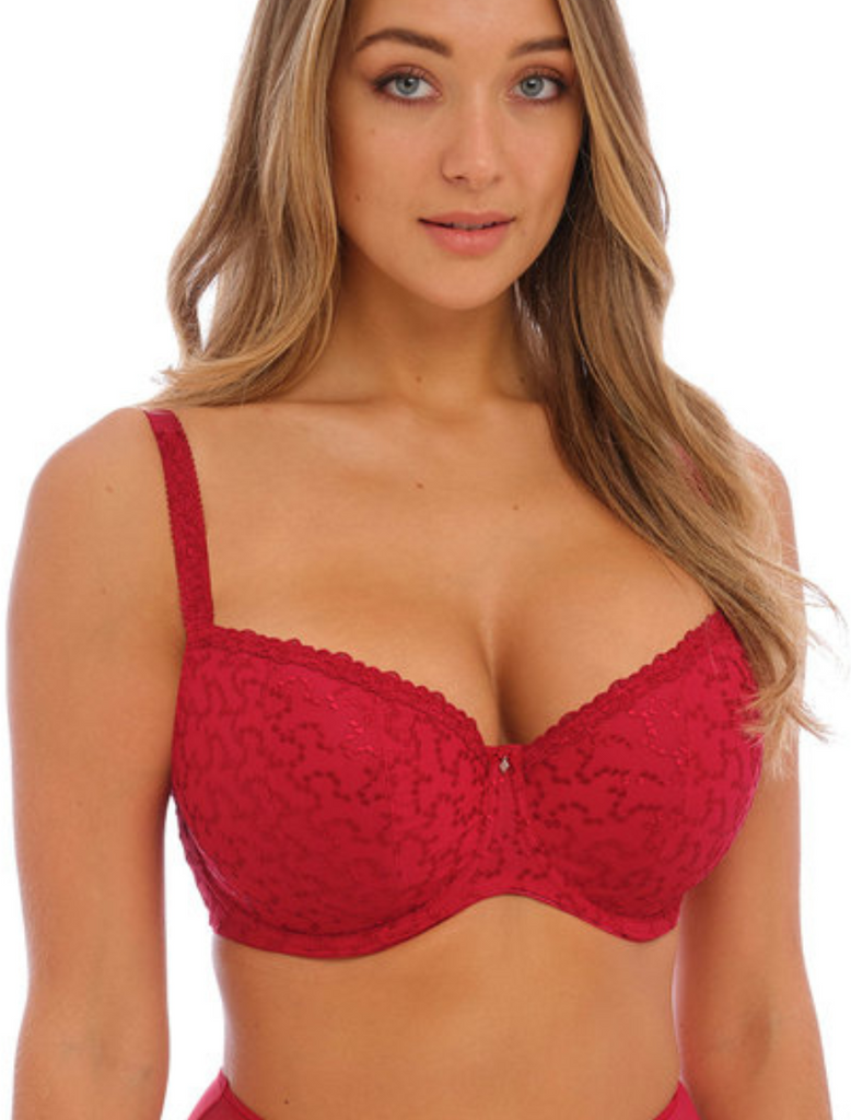 Red Lace Underwire Push Up Cup Bra