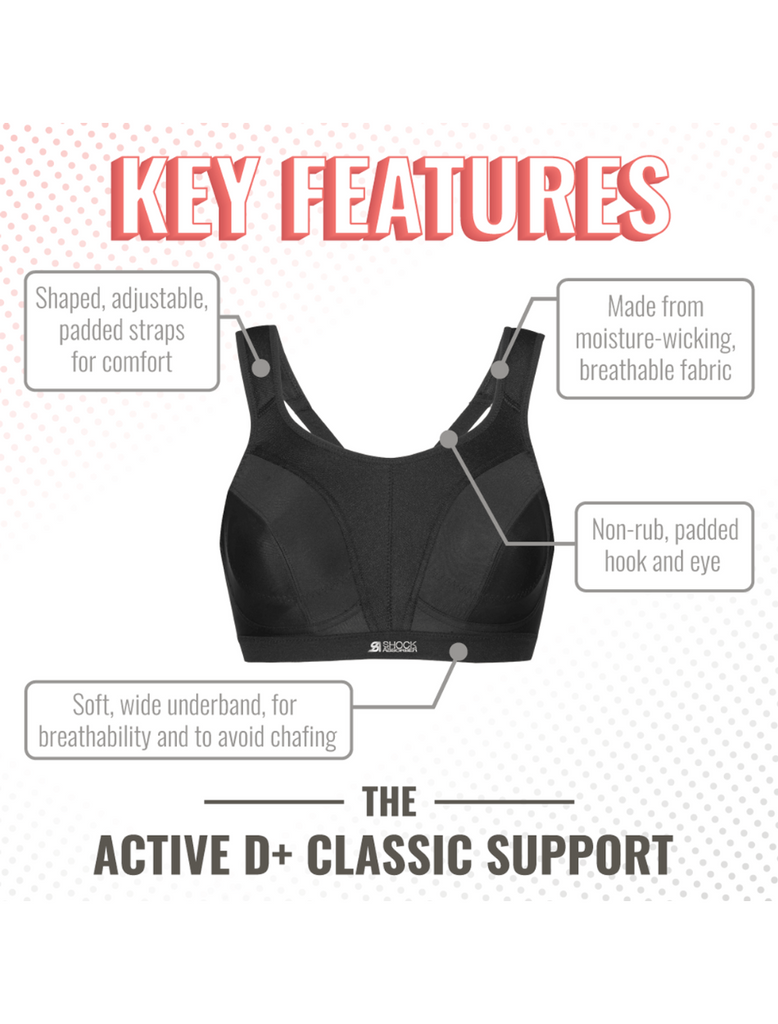 Shock Absorber NEW WHITE Active D+ Max Support Sports Bra, US 40D, UK 40D 